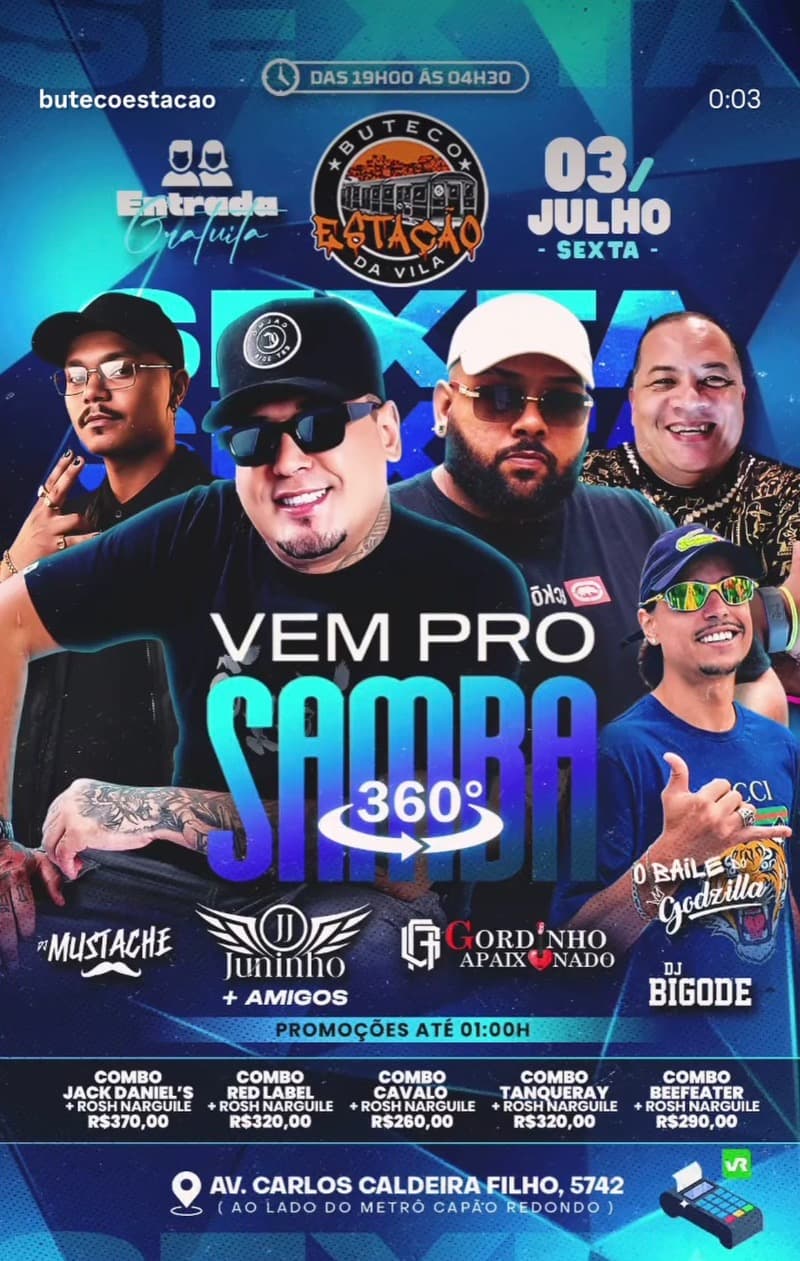 Flyer Buteco Estação