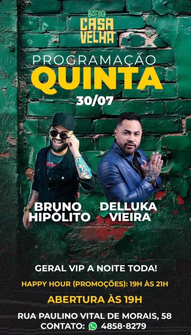Flyer Boteco Casa Velha